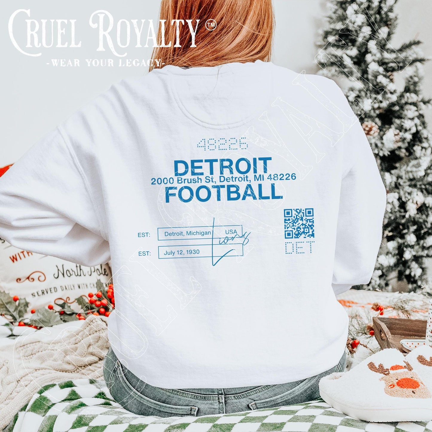 Detroit Football Crewneck Sweatshirt - Trendy Game Day Gift