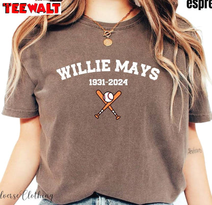 Limited Rip Mays 24 Unisex T Shirt , Groovy Willie Mays Shirt Unisex Hoodie