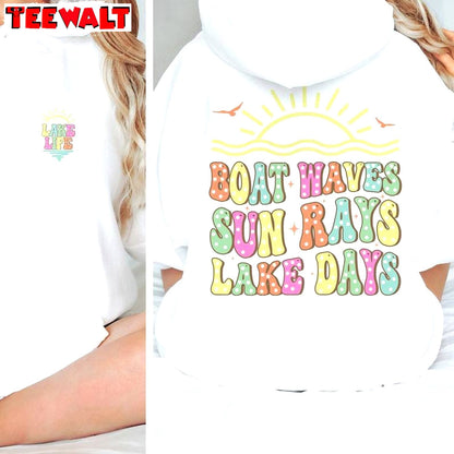 Comfort Boat Waves Sun Rays Lake Days Shirt, Lake Life T