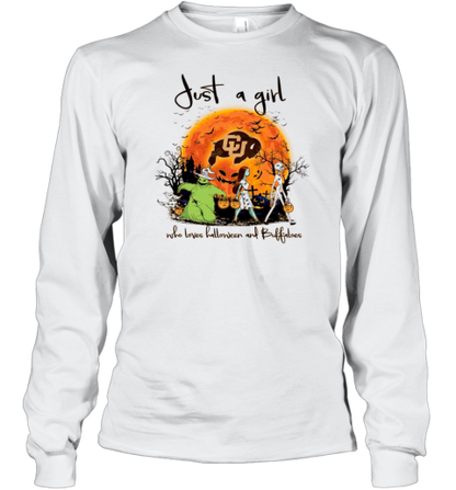 Just A Girl Who Love Halloween And Colorado Buffaloes Football T-Shirt