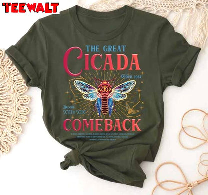 Cool Design Cicada Comeback Tour Shirt, The Cicada Concert Crewneck Short Sleeve