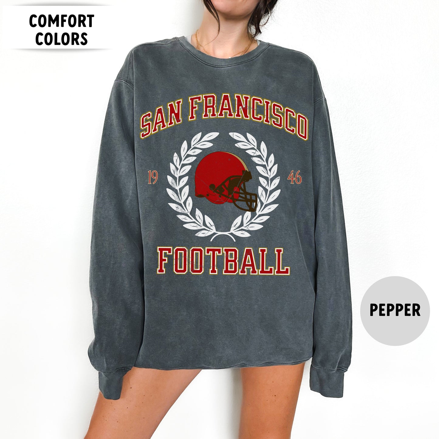 San Francisco Football Sweatshirt - Vintage Niner Crewneck Nick Bosa Shirt