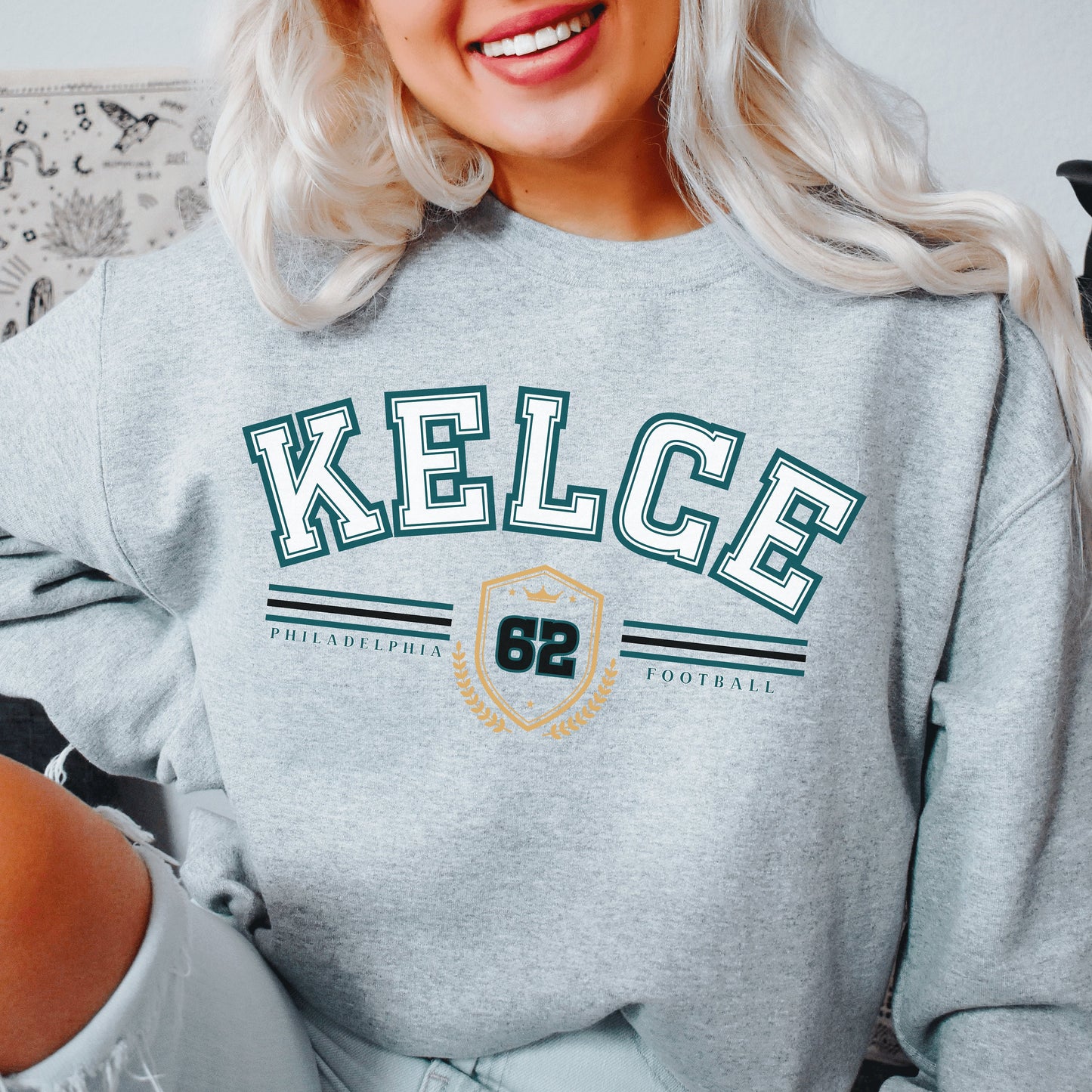 Jason Kelce Vintage Philadelphia Football Sweatshirt, Classic Crewneck