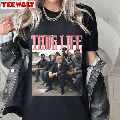 Vintage 2024 Election Unisex Hoodie, Fantastic Donald Trump Thug Life Shirt Tank Top