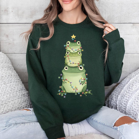 Frog Christmas Tree Cute Holiday Shirt