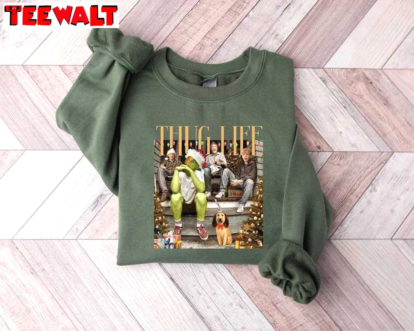 Thug Life Grinchmas Sweatshirt, Retro Movie Characters Sweatshirt