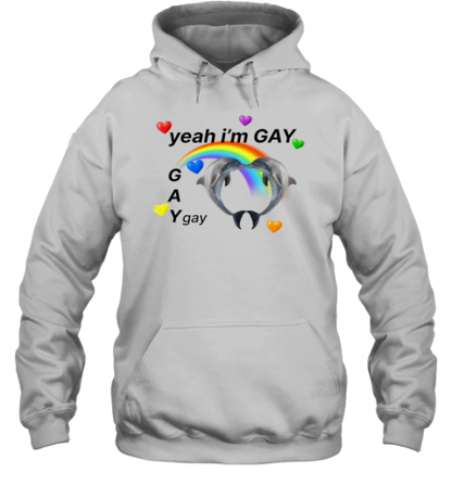 Yeah I&#39M GAY Dolphins Rainbow T-Shirt