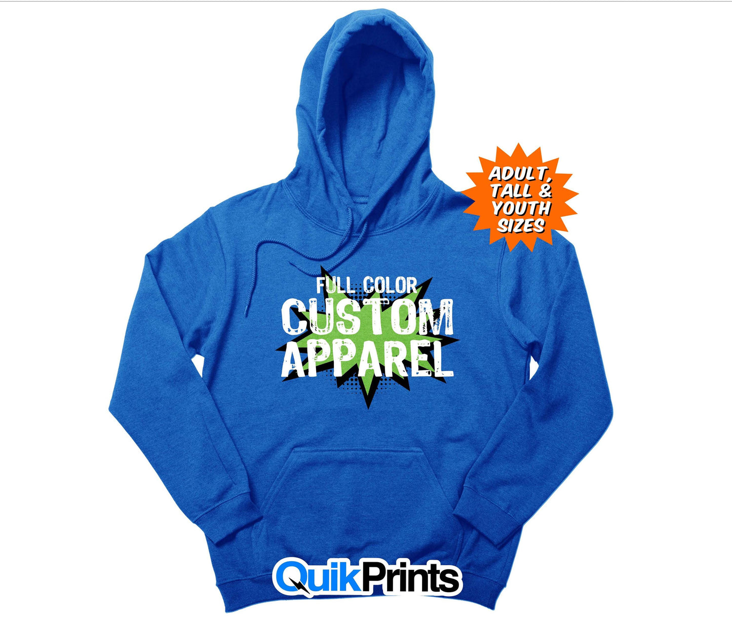 Custom Hoodie - Full Color Print In Adult, Youth