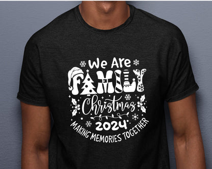 We Are Family Christmas 2024 Pajama Shirt, Cricut Cut File