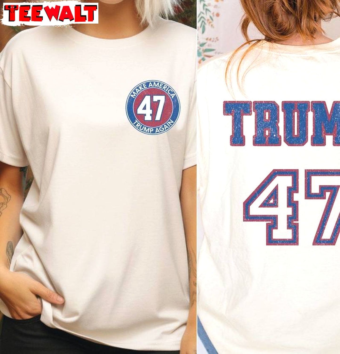 Comfort Colors Trump 47 Shirt, Trendy Trump 2024 Crewneck Long Sleeve