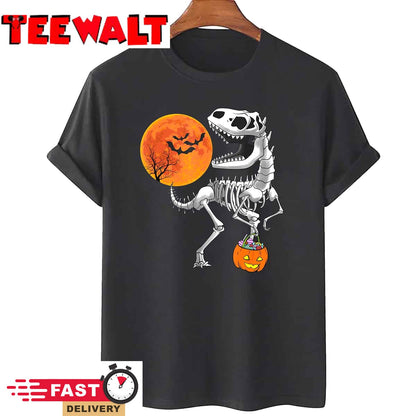 Halloween Dinosaur T Rex Skeleton Scary Boys Kids Teens T-Shirt