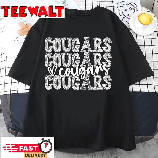 Cougars Spirit Wear Game Day School Mascot Sport Fan Team T-Shirt