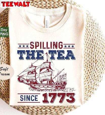 Limited Spilling Tea Since 1773 Shirt, Cool Design History Teacher Long Sleeve