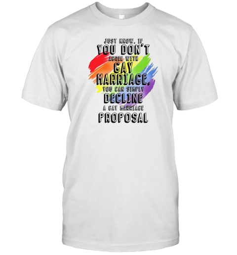 Just Know If You Don&#39T Agree With Gay Marriage T-Shirt