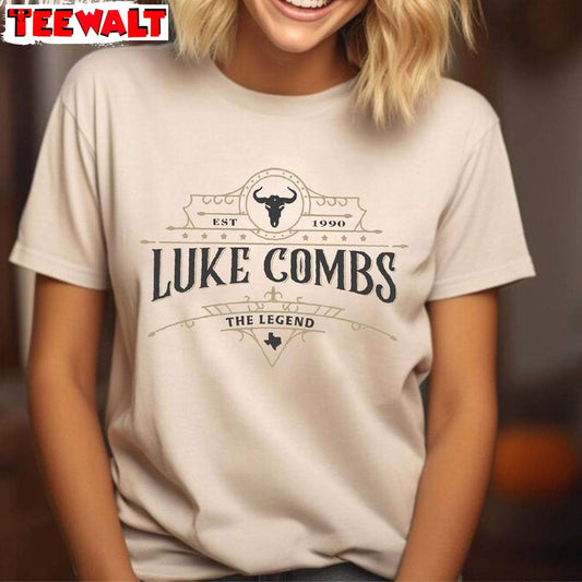 Groovy Cowboy Sweatshirt , New Rare Luke Combs World Tour