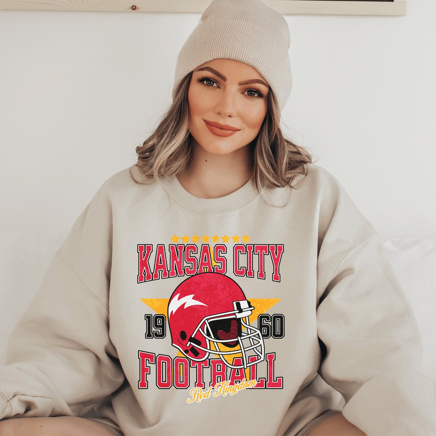 Kansas City Football Sweatshirt, Vintage Chief Crewneck Shirt