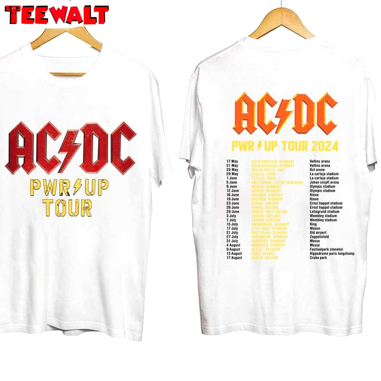 Groovy Acdc Band Shirt, Comfort World Tour 2024 Short Sleeve Crewneck