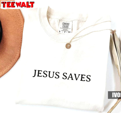 Comfort Colors Jesus Saves Shirt, Trendy Christian Sweater