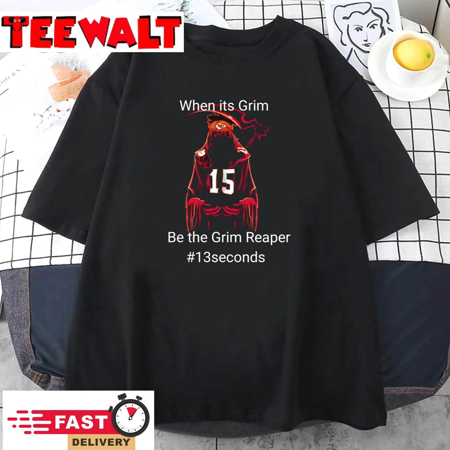 When It's Grim, Be The Grim Reaper Number 15 Patrick Mahomes Unisex T-Shirt