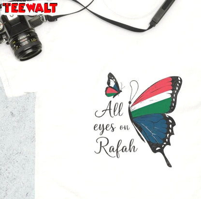 Comfort Colors All Eyes On Rafah Shirt, New Rare Free Palestine Crewneck