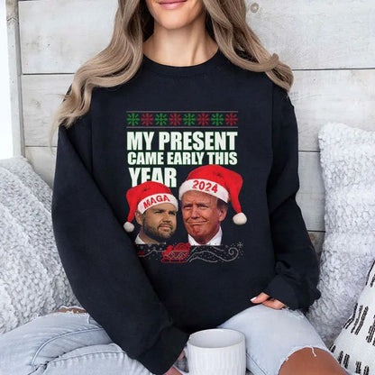 Trump Vance My Present Came Early This Year 2024 Christmas Shirt