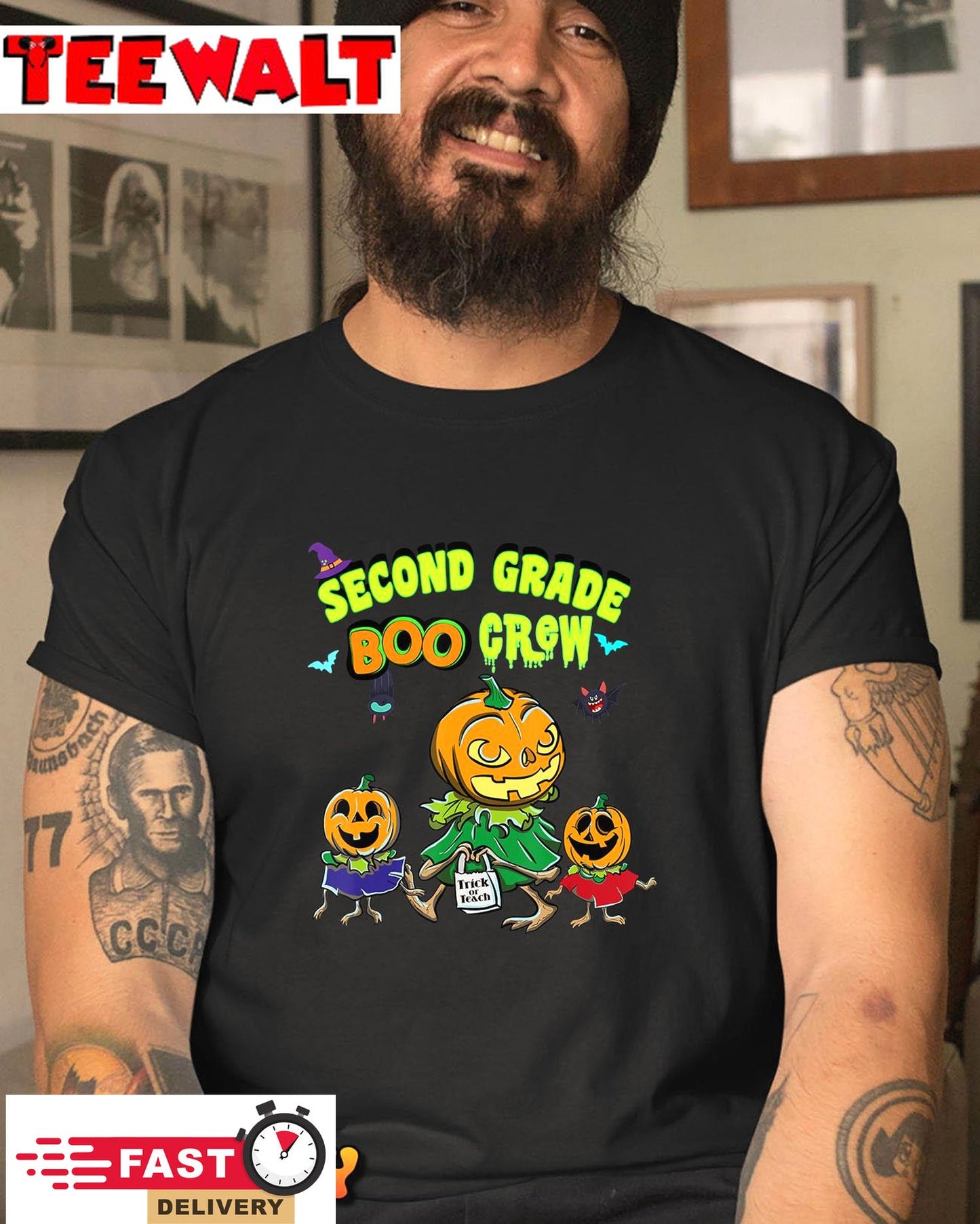 Second Grade Teacher Halloween Boo Crew Shirt For Kids