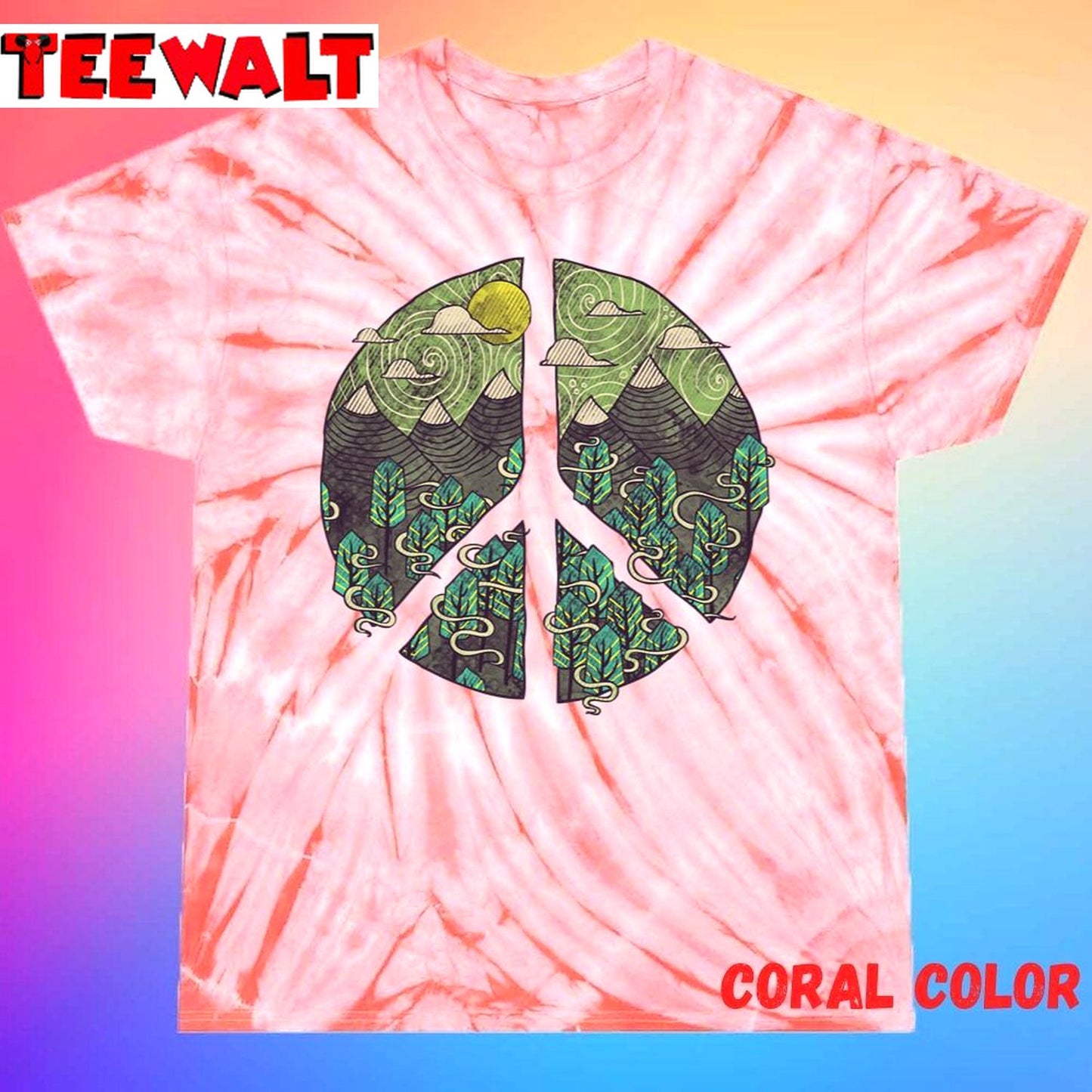 Peaceful Landscape Nature Symbol Unisex Tie Dye Tee