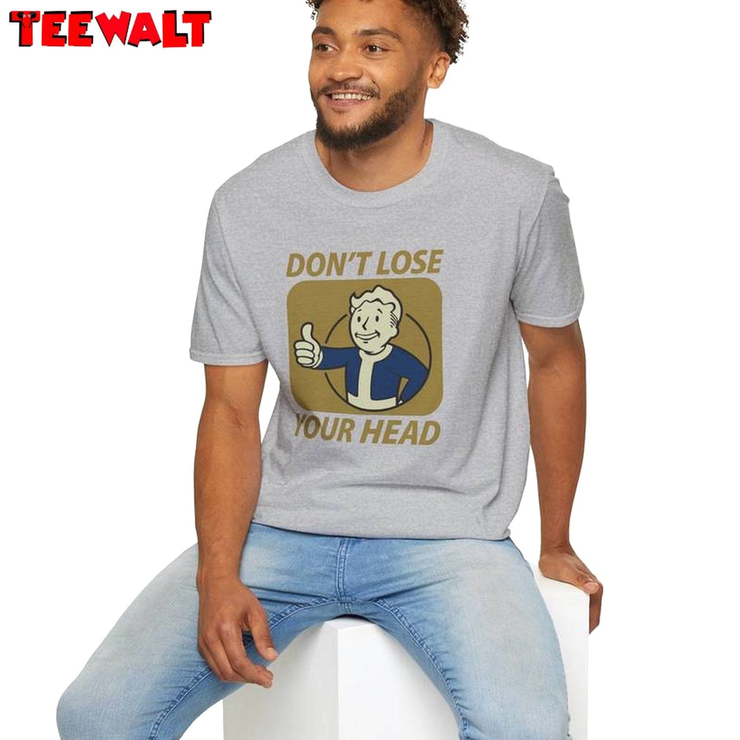 Don't Lose Your Head Shirt, Trendy Long Sleeve Crewneck Sweatshirt