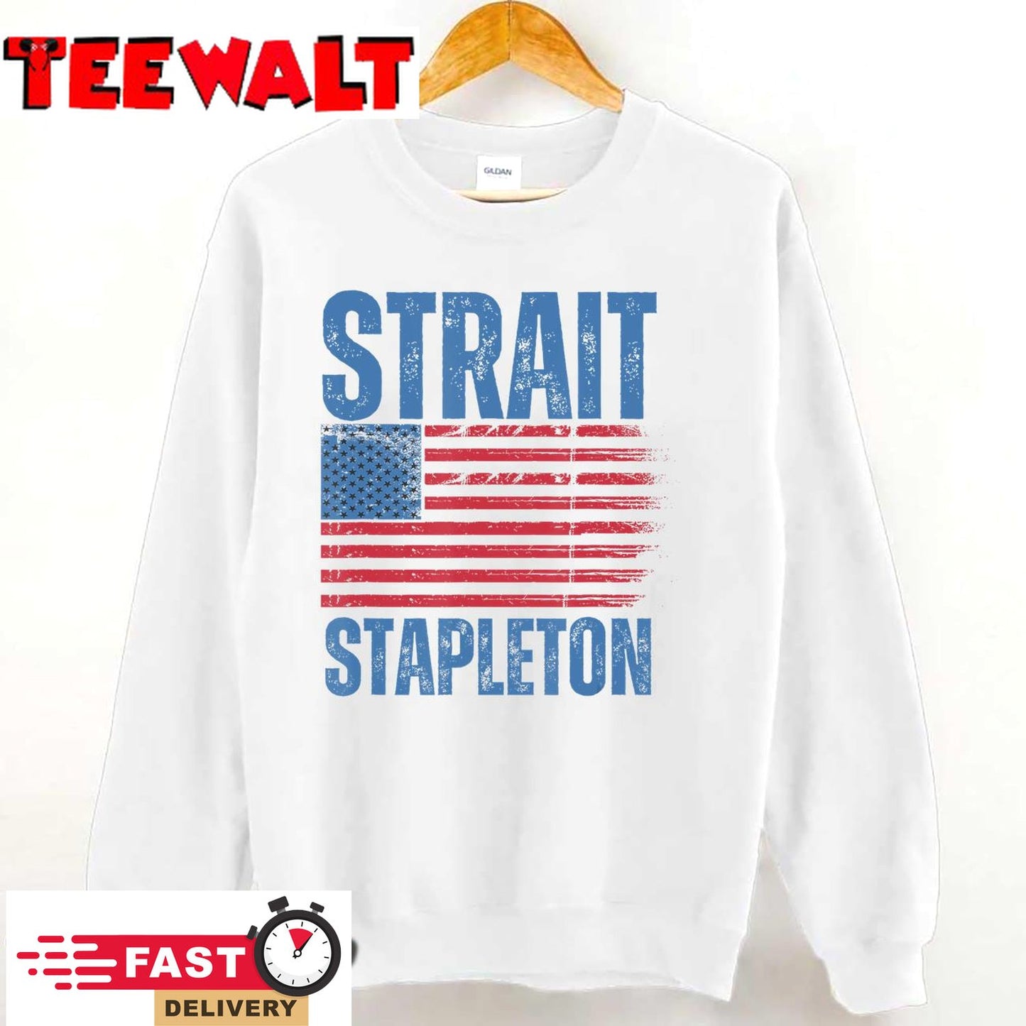 Strait Stapleton American Flag Patriotic USA Concert T-Shirt