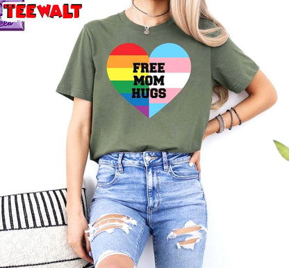 Vintage Lesbian Sweatshirt , Cool Design Free Mom Hugs