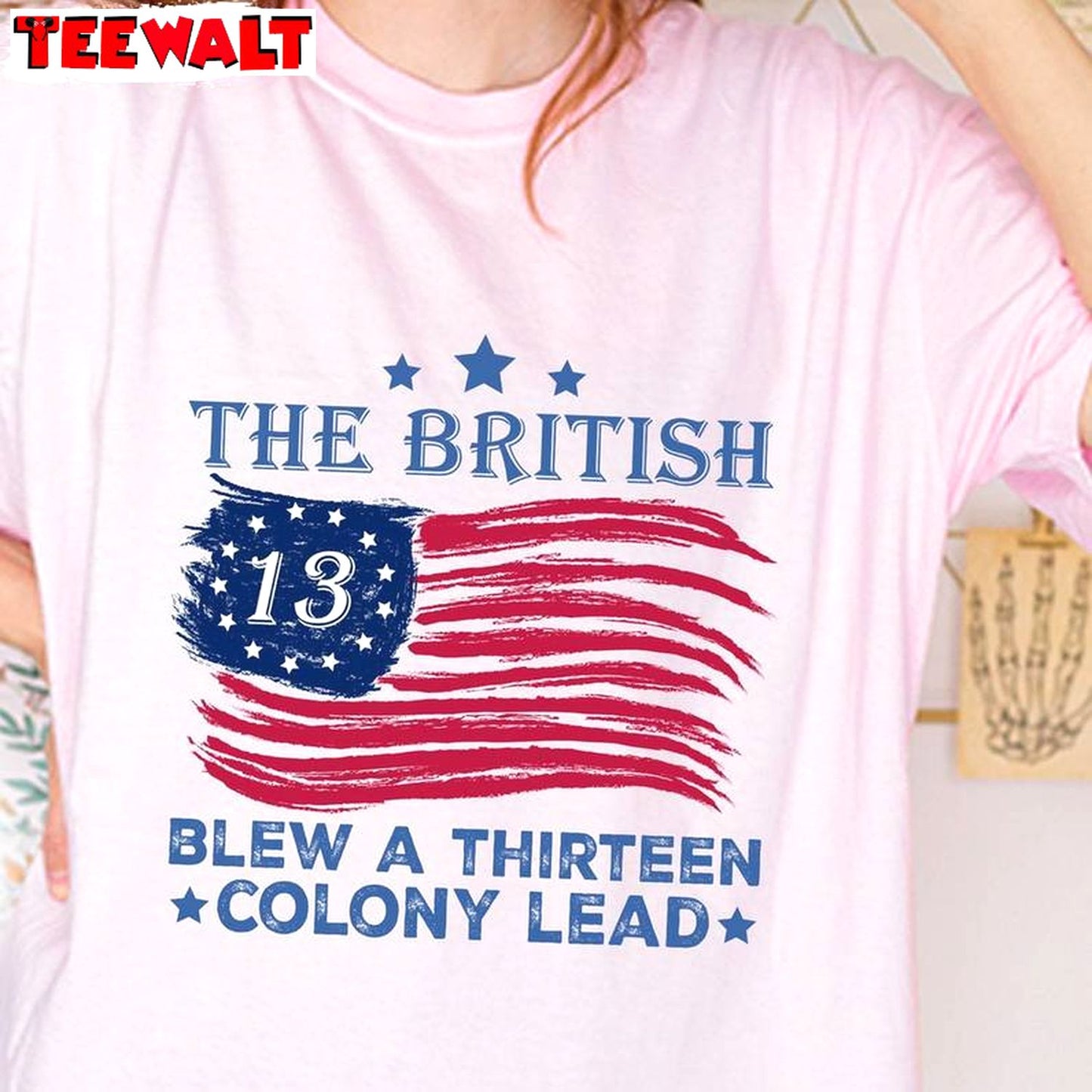 Comfort Colors British Blew 13 Colony Lead Shirt, 4th Of July Short Sleeve Long Sleeve