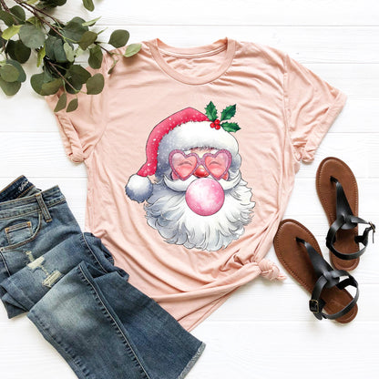 Red Santa Christmas Vibes Kids T-Shirt Gift