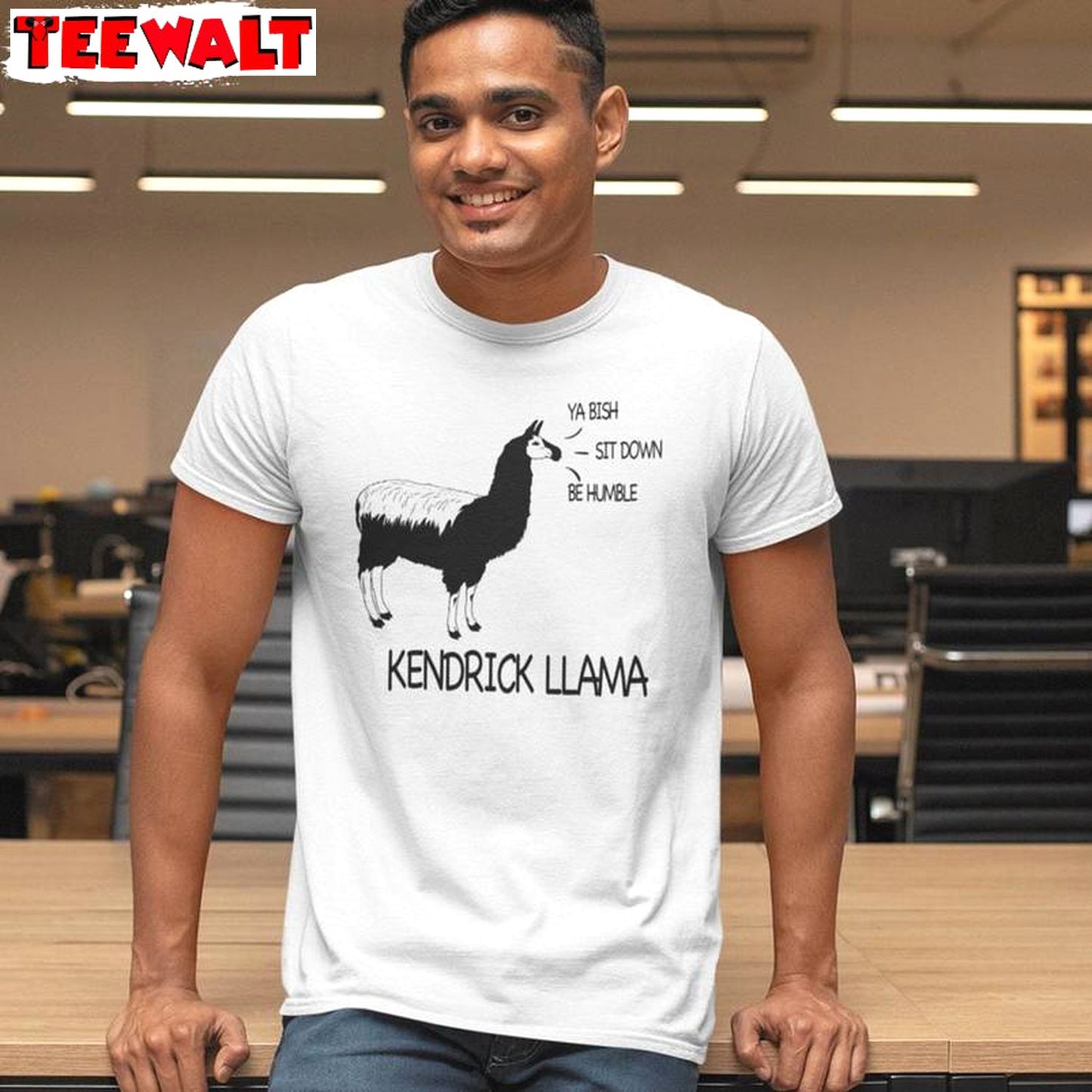 Trendy Kendrick Llama Shirt, Funny Music Rapper Short Sleeve Crewneck