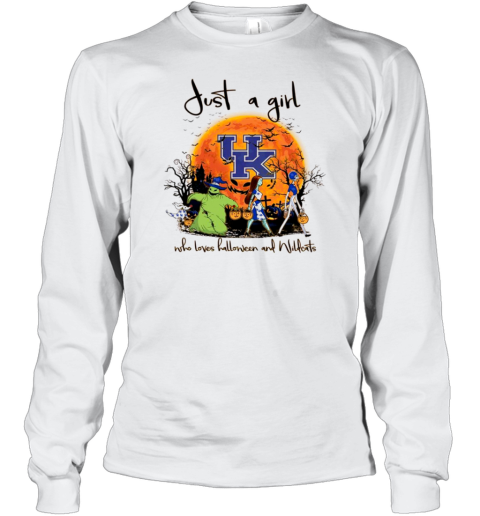 Just A Girl Who Love Halloween And Kentucky Wildcats Football T-Shirt