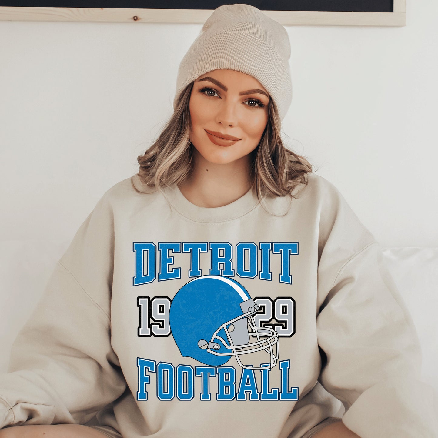 Detroit Football Sweatshirt, Vintage Lion Football Crewneck Gift