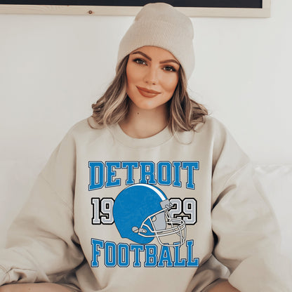 Detroit Football Sweatshirt, Vintage Lion Football Crewneck Gift