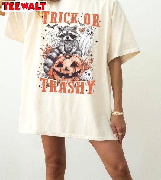 Comfort Trick Or Trashy Racoon Halloween Shirt, Cute Raccoon