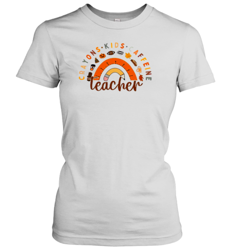 Crayons Kids Caffeine Teacher T-Shirt