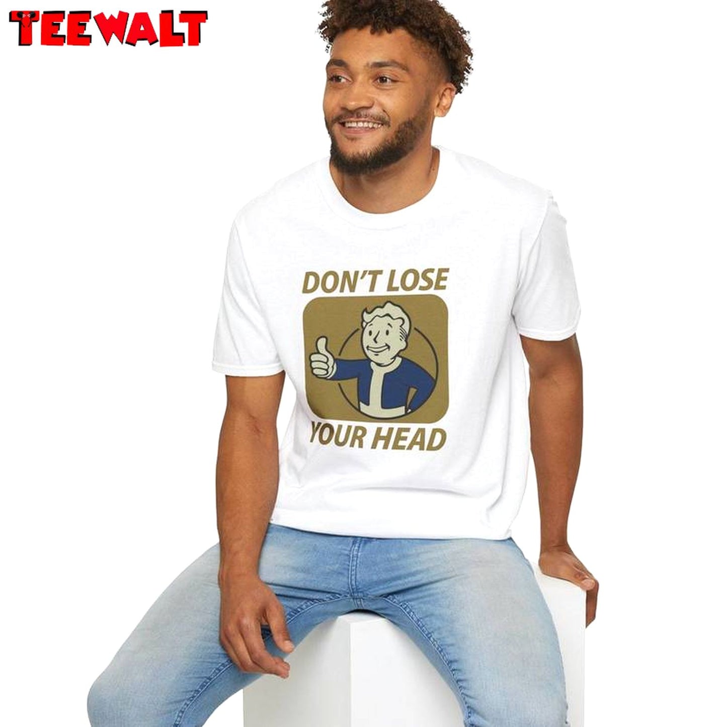 Don't Lose Your Head Shirt, Trendy Long Sleeve Crewneck Sweatshirt