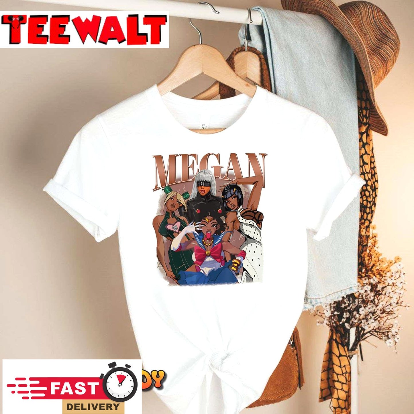 Retro Megan Moon Megan First Name Personalized Vintage T-Shirt