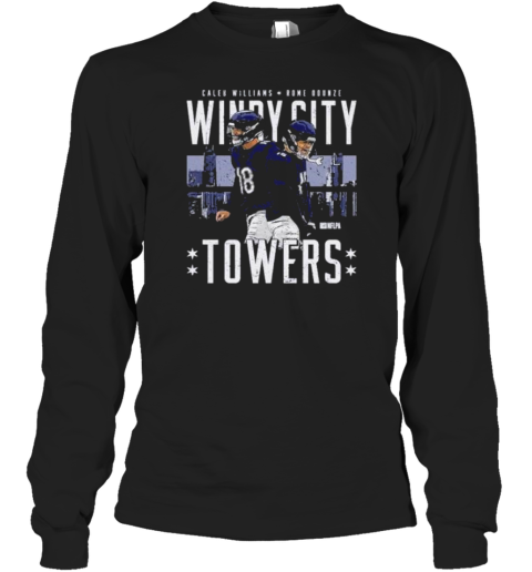 Caleb Williams And Rome Odunze Chicago Bears Windy City Towers T-Shirt