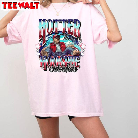 Summer Vibe Trump 2024 Short Sleeve , Funny Hotter Than A Hoochie Coochie Shirt Tank Top