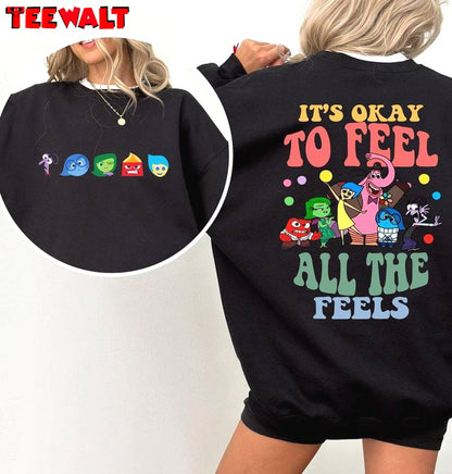 Limited It's Okay To Feel All The Feels Shirt, Comfort Mental Health Unisex Hoodie Crewneck