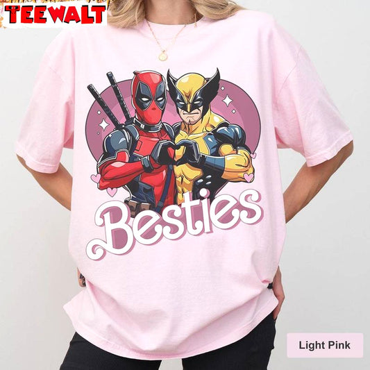 Besties Marvel Unisex Hoodie, New Rare Deadpool And Wolverine