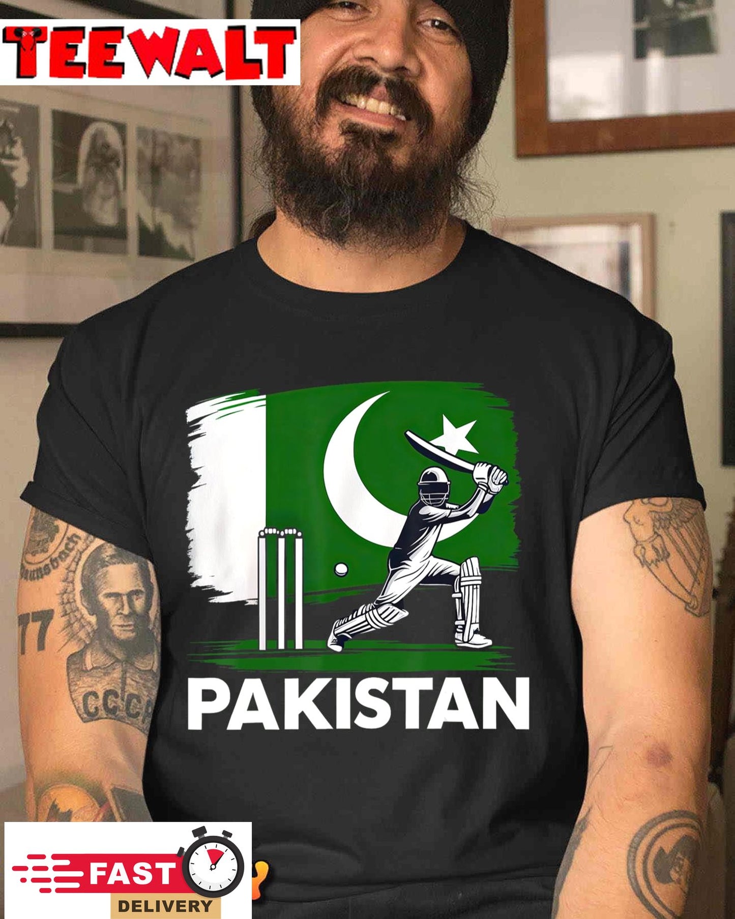 Pakistan Cricket Jersey 2024 Cricket Flag of Pakistan T-Shirt