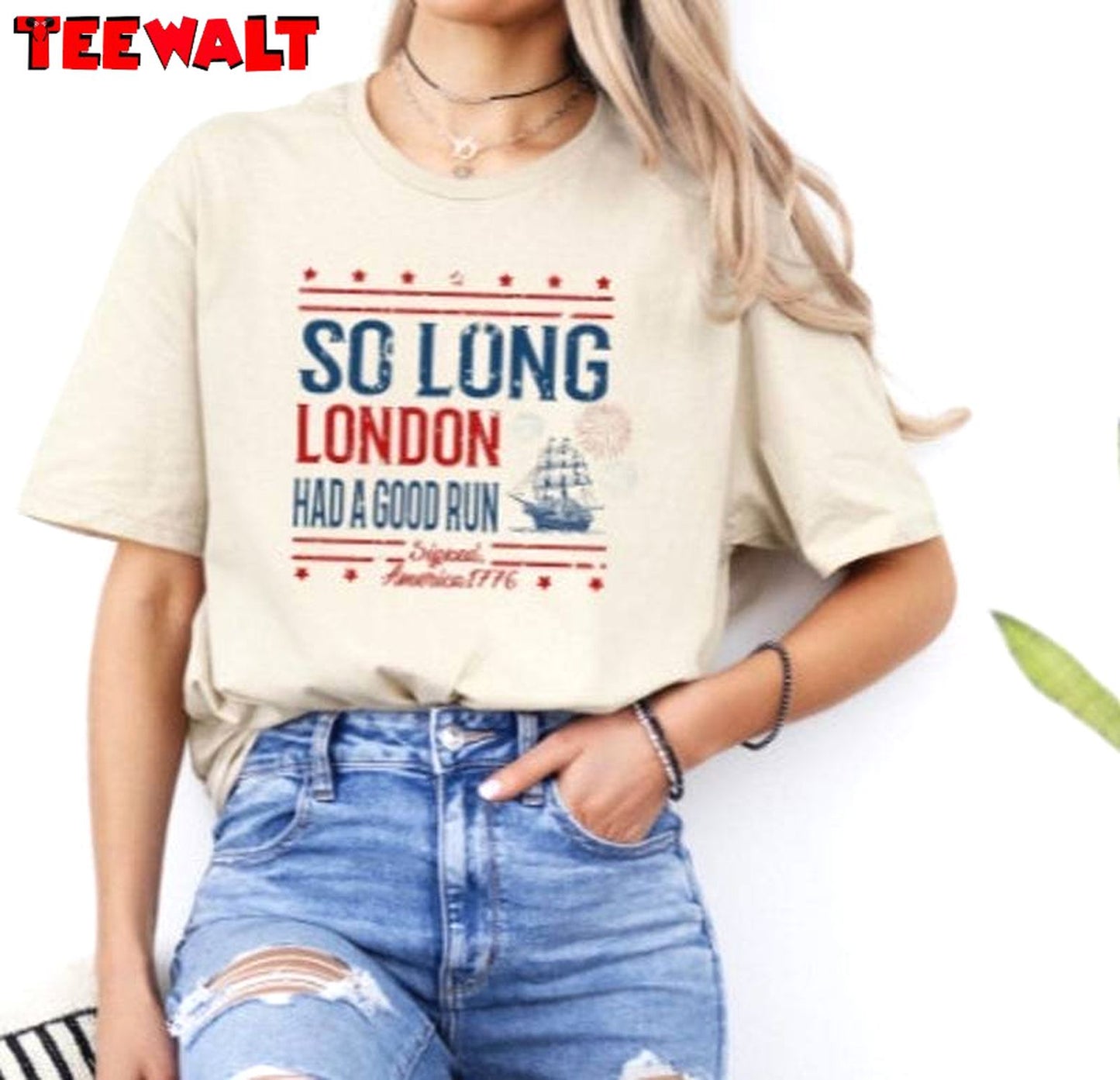 So Long London 4th Of July Funny Shirt, Cool Design Taylor Swift Short Sleeve Crewneck