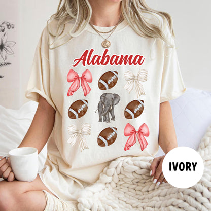 Alabama Football Shirt - Comfort Colors College Game Day Alabama Coquette