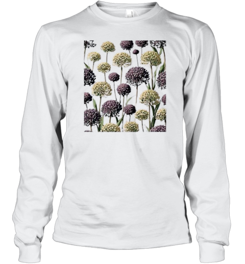 Allium In Bloom Flower Background Retro Abstract Art T-Shirt