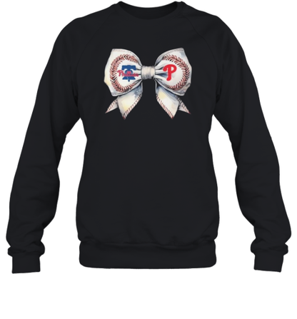 Philadelphia Phillies Bow In Love Baseball Girl 2024 T-Shirt