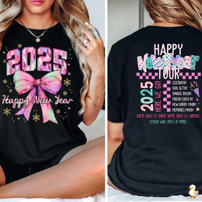 Happy New Year 2025 Retro Tour Gift Shirt